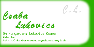 csaba lukovics business card